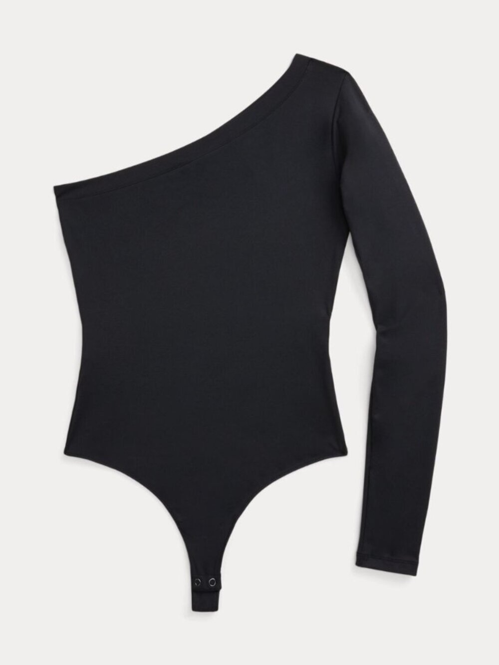 NEW! Polo Ralph Lauren Women's L Jersey One-Shoulder Bodysuit In Grey NWT $198